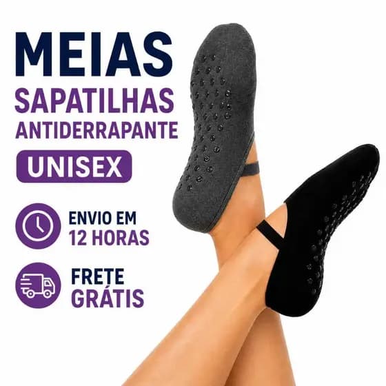 Kit Meia Pilates Lisa Antiderrapante Preta unissex 35/40 Conforto e segurança Premium ACADEMIA YOGA e HIDROGINÁSTICA