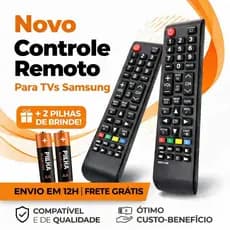 2 CONTROLE REMOTO COMPATÍVEL COM TODOS OS MODELOS SAMSUNG SMART TV com PILHAS INCLUÍDAS