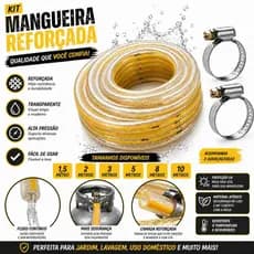 Mangueira De Gás Universal Multiuso 3/8 Parede Reforçada Alta Pressão Flexível Não Dobra 1,5m a 10m com Alta Resistência