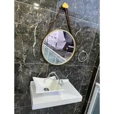 Pia de Banheiro Mármore Sintético/ Lavatório/ Cuba/ Lavabo/ Suspenso
