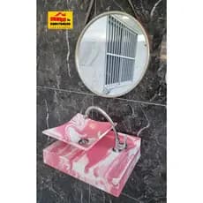 Pia de banheiro rajada de rosa Mármore Sintético/ Lavatório/ Cuba/ Lavabo