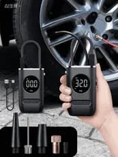 Bomba de Ar Digital Portátil com Compressor para Carro Moto Bike e Lanterna LED