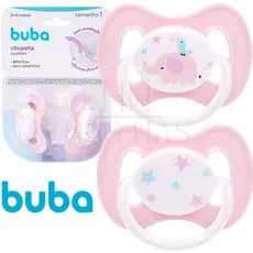 Kit 2 Chupetas Silicone Confort Ultra Soft +0 Meses Tamanho 1 e 2 Recém Nascido Bebe Bico Rosa Buba