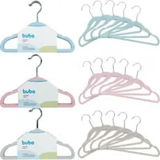 Kit 5 Cabides Infantil De Veludo Cabide Para Roupa Antideslizante Criança Bebê Menina Menino Buba
