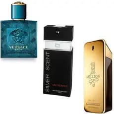 Kit Perfumes Masculinos One Milion Silver Scent Versac 50ml Alta Fixação