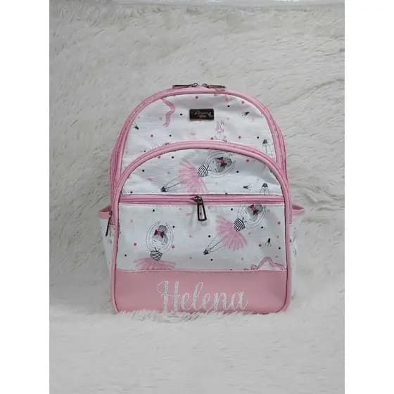 Mochila Infantil Bailarina Personalizada com Nome – Ideal para Escola e Passeios