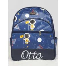 Mochila Infantil Astronauta Personalizada com Nome | Mochila Escolar Infantil Bordada