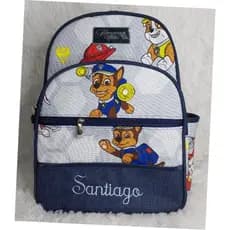 Mochila Infantil Personalizada Patrulha Canina com Nome Bordado Menino Menina |Chase Marshall