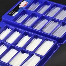 Tips Curvatura C Extra Longa – Caixa Azul com 100 unid. (Transparente ou Natural)