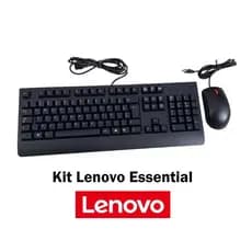 lenovoTeclado E Mouse Lenovo Essential Usb Português (brasil) Preto