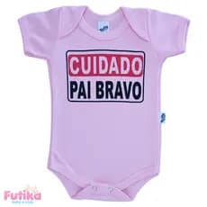 Body Bebê Papai Cuidado Pai Bravo Criativo Frase Personalizado 100% algodão Bori Bore