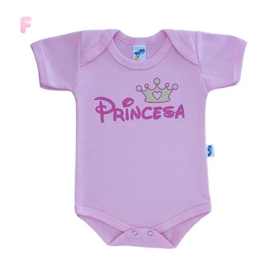 Body Bebê Princesa Menina Infantil Presente Criativo Mesversário 100% Algodão Bori Bore Recém Nascid