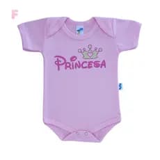 Body Bebê Princesa Menina Infantil Presente Criativo Mesversário 100% Algodão Bori Bore Recém Nascid