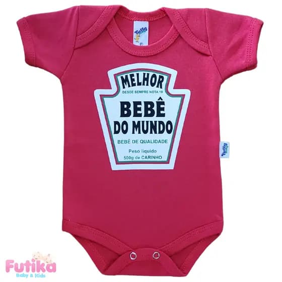 Body Bebê Melhor Bebê Ketchup Frase Divertido Temático Presente Infantil 100% Algodão Bori Bore Recém Nascido