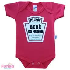 Body Bebê Melhor Bebê Ketchup Frase Divertido Temático Presente Infantil 100% Algodão Bori Bore Recém Nascido