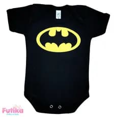 Body Bebê Super Herói Batman 100% Algodão Personagens Mesversário Temático Neném Bori Bore