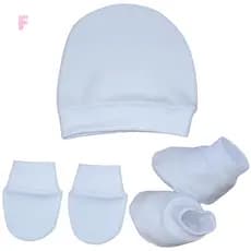 Kit Enxoval Bebê Luva Touca Sapato Recém Nascido Confortável Macio Anti Alérgico 100% Algodão Baby