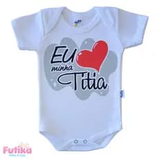 Body Bebê Eu Amo Titia Frase Divertido Baby Presente Recém Nascido 100% Algodão Bori Bore