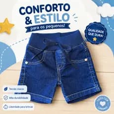 Short Jeans Bebê Bermuda Infantil Menina Menino Elastano Pronta Entrega Promoção Black Friday