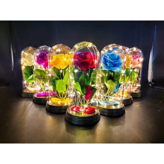 Luminária A Rosa Encantada A Bela e A Fera / O Pequeno Príncipe Amor Lindo Boutique Luzes de Fadas
