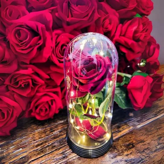 Luminária A Rosa Encantada A Bela e A Fera / O Pequeno Príncipe Presente para namorada