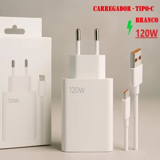 Carregador Combo USB 67W -Tipo C Cabo 120W Original 1 Metro Turbo Power