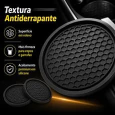 Kit de 2 Bases Para Copo Porta-Copos  De Carro De Borracha Macia