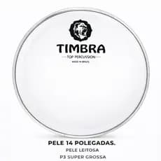 PELE LEITOSA TIMBRA 14 POLEGADAS BATEDEIRA P/TIMBAL P3 SUPER GROSSA
