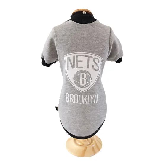 Roupa pet Roupa Pet Flick Cinza camiseta jogador basquete americano cachorro cinza