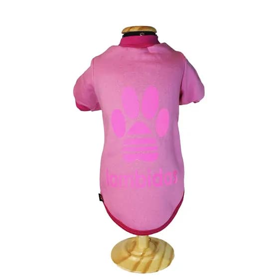 Roupa pet Roupinha Pet Lambidas camiseta academia patinha rosa cachorra divertido cão