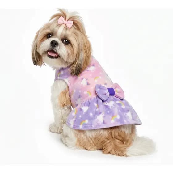 Roupa Pet Vestido Pet Soft roupinha cachorr laço princesa vestidinho feminino frio inverno