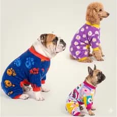 Um Macacão PET Soft ESTAMPAS SORTIDAS blusa Cachorro Inverno Frio Quente roupa roupinha manga