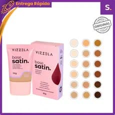Base Líquida Satin 30g – Acabamento Acetinado e Hidratante - Diversas Cores - Vizzela