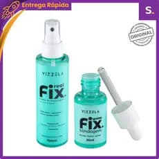 Kit Fixação de Maquiagem – Real Fix + Gotas Fix para Blindagem, Fixação e Durabilidade - Vizzela