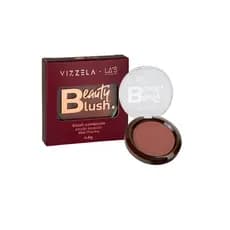 Blush Compacto Red Mocha Avermelhado com Vitamina E Vegano - Vizzela + La’s