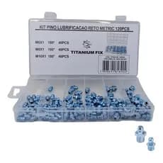 Kit 120 Unid Pino Bico Graxeiro Lubrificacao Reto M6 M8 M10