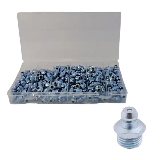 Pino Bico Graxeiro Reto Lubrificação 3/8 Rosca 1/8 200 Peças