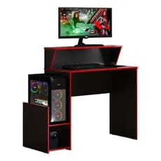 QUEIMA DE ESTOQUE  Escrivaninha Mesa Gamer Computador Notebook Cores Preto Com Vermelho Preto Com Azul E Branco