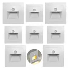 KIT 8 Balizador Lâmpada Luminária Sensor de Movimento Infravermelho LED Sensor de Presença PIR - CH234