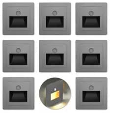 KIT 8 Balizador Lâmpada Luminária Sensor Movimento Infravermelho LED Sensor Presença PIR - CH252
