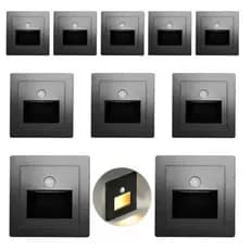 KIT 10 Balizador Lâmpada Luminária Sensor Movimento Infravermelho LED Sensor Presença PIR - CH250