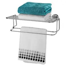 Toalheiro Com Prateleira 45cm Com Ventosas Extrafortes Luxo - Ref. 4023