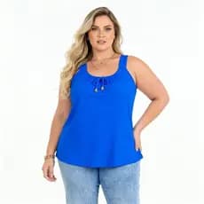 Kit 3 Regatas Duna Feminina Plus Size Alça Larga Confortável Não Amassa