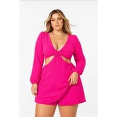 MACAQUINHO VESTIDO PLUS SIZE MANGA LONGA SHORT SAIA DUNA NÃO AMASSA NÃO MARCA CAIMENTO PERFEITO