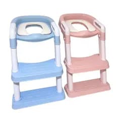 Assento Redutor Infantil Com Escada Para Vaso Sanitário Troninho Bebê Almofadado Desfralde Antiderrapante