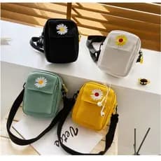 Bolsa Feminina de Lona Margarida Ins Fofo Mini Bolsas de Ombro Crossbody