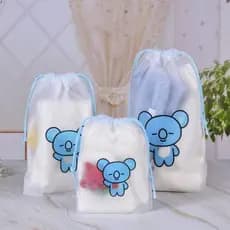 K-Pop BTS BT21 Desenho Animado Cordão Bolso Viagem Toalha Meias Saco De Armazenamento