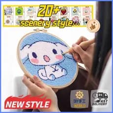 Kit De Bordado cinnamoroll-Com Agulhas Para Iniciantes-Conjunto De Pontos Cruzados/De Artesanal