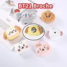KPOP BTS BT21 Broches De Pelúcia Dos Desenhos Animados Acessórios  Para Bolsa\Mochila