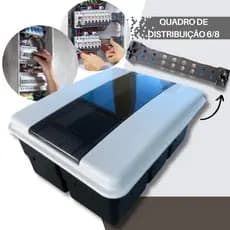 Quadro elétrico de Distribuição 6/8 Disjuntores - Porta Fumê